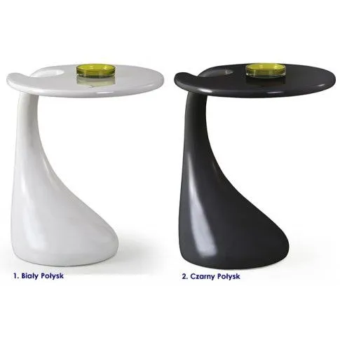 Zdjęcie okrągły stolik kawowy lakierowany Mivi czarny połysk | Edinos.pl