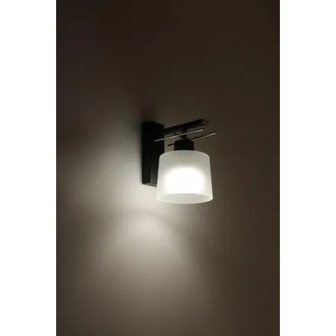 Fotografia Kinkiet ze szklanym kloszem E091-Vossia - czarny z kategorii Kinkiety