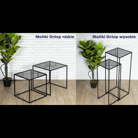 Szczegółowe zdjęcie nr 4 produktu Zestaw niskich stolików kawowych Vimo - czarny