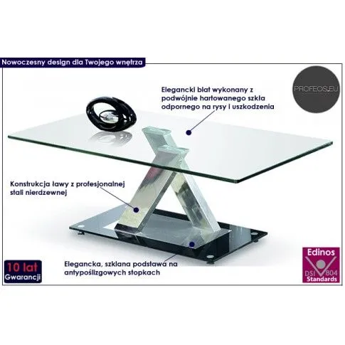 Fotografia Szklana ława Savis z kategorii Ławy i stoliki