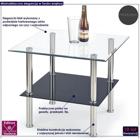 Fotografia Ława szklana Davani 2X - kwadrat z kategorii Ławy i stoliki