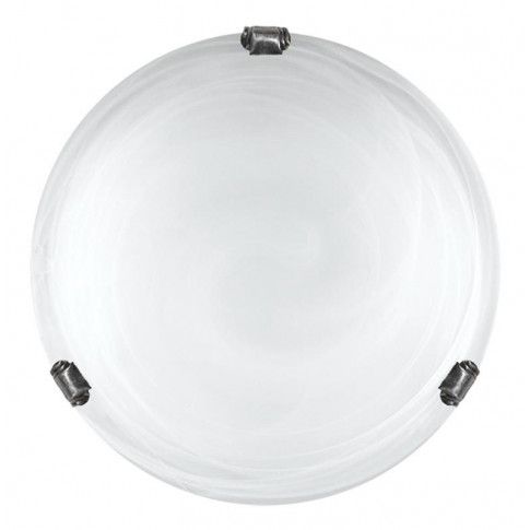 Zdjęcie produktu Duży okrągły plafon szklany E138-Duno - biały+srebrny.