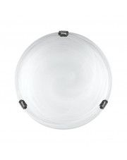 Okrągły plafon szklany E137-Duno - biały+srebrny
