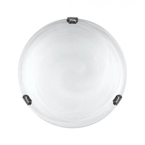Zdjęcie produktu Okrągły plafon szklany E137-Duno - biały+srebrny.