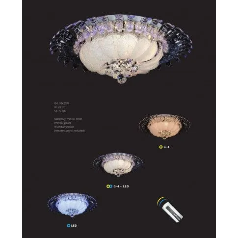 Szczegółowe zdjęcie nr 4 produktu Ledowy plafon glamour E144-Inoksi