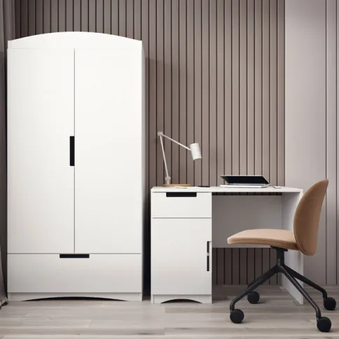 Zdjęcie białe biurko dziecięce z szufladą Rubens 8X | Edinos.pl