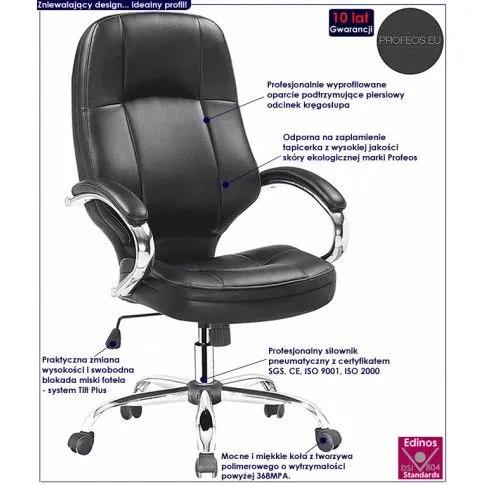 Fotografia Fotel obrotowy Isaro - czarny z kategorii Fotele obrotowe