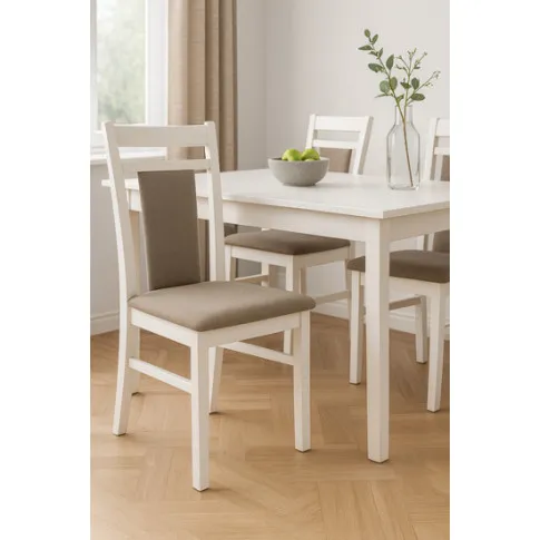 Szczegółowe zdjęcie nr 4 produktu Drewniane krzesło tapicerowane dąb sonoma - Restil