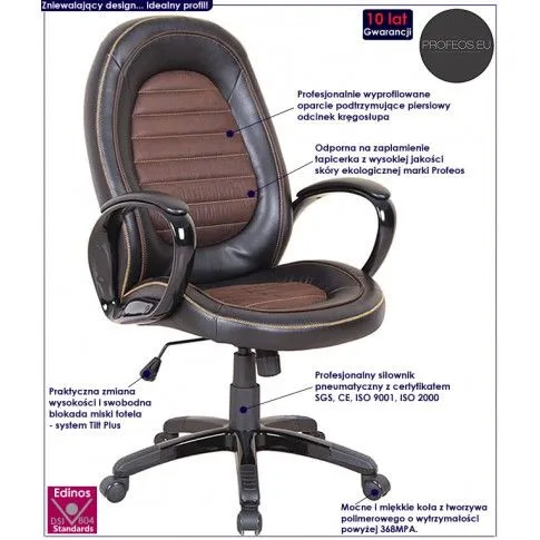 Fotografia Fotel obrotowy Peria - brąz + czarny z kategorii Strona główna