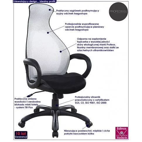 Fotografia Fotel obrotowy Liget - popiel + czarny z kategorii Fotele