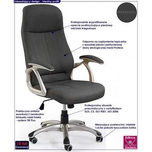 Zdjęcie fotel obrotowy Tula czarny biurowy | Edinos.pl