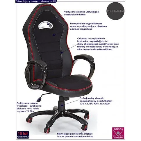 Fotografia Fotel obrotowy Thorak - czarny z kategorii Strona główna