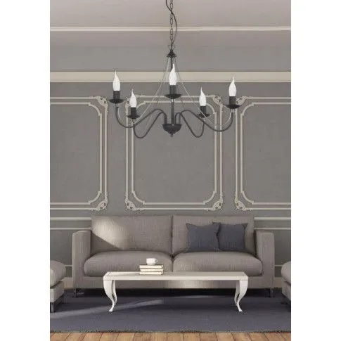 Fotografia Szykowny żyrandol świecznik E231-Galias - czarny z kategorii Żyrandole