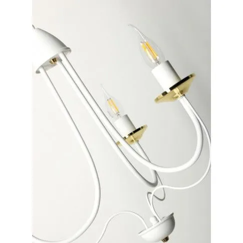 Szczegółowe zdjęcie nr 4 produktu Żyrandol świecznikowy w stylu retro E234-Rivo - biały