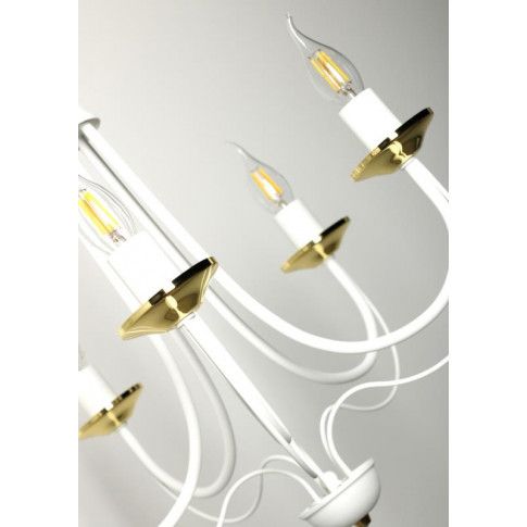 Szczegółowe zdjęcie nr 4 produktu Żyrandol świecznik E235-Dolo - biały