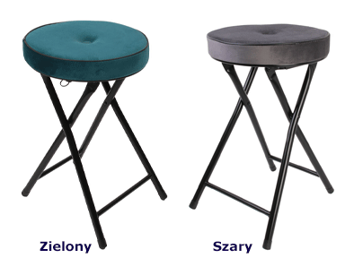 Eleganckie składane taborety welurowe Malex - do salonu