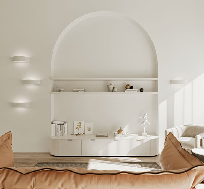 Biały minimalistyczny kinkiet E299-Ateno