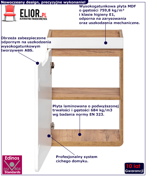 Wisząca szafka łazienkowa pod umywalkę Borneo 3X