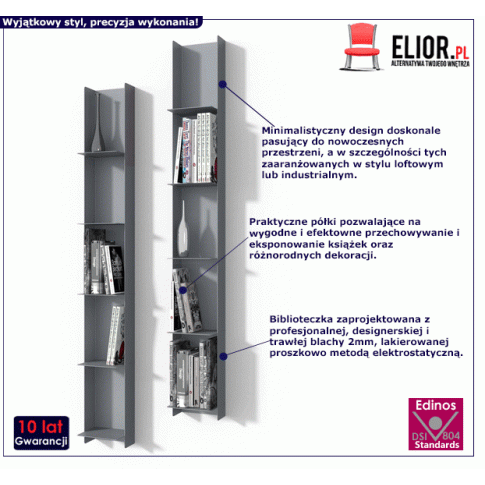 Fotografia Wisząca biblioteczka Cedric - szara z kategorii Regały