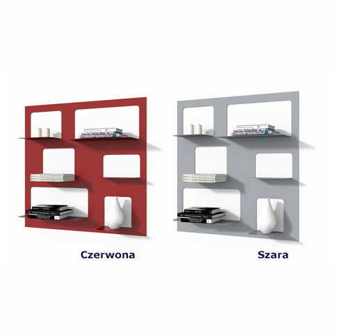 Szczegółowe zdjęcie nr 4 produktu Wisząca biblioteczka Cedric 3X - czerwona