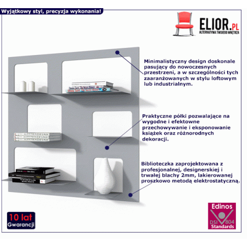 Fotografia Wisząca biblioteczka Cedric 3X - szara z kategorii Regały