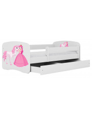 Łóżko dla dziewczynki z materacem Happy 2X mix 70x140 - białe w sklepie Edinos.pl