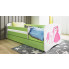 łóżko dla dziecka zielone z materacem i barierka happy mix 2x wizualizacja