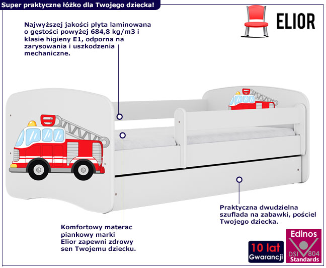 Łóżko dla chłopca ze straż pożarną Happy 2X mix