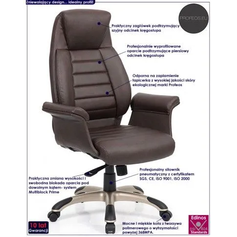 Fotografia Fotel obrotowy Epix - ciemny brąz z kategorii Fotele