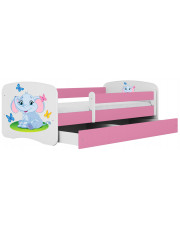 Łóżko dla dziewczynki z szufladą Happy 2X mix 80x160 - różowe w sklepie Edinos.pl