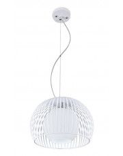 Biała okrągła lampa wisząca - E346-Jupitex w sklepie Edinos.pl