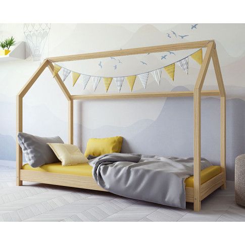 Szczegółowe zdjęcie nr 6 produktu Drewniane łóżko dziecięce domek Olaf 90x200 - sosna