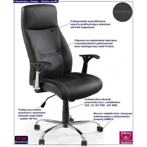 Fotografia Fotel obrotowy Roiso - czarny z kategorii Strona główna