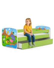 Zielone łóżko dziecięce z materacem - Rostok 2X mix 80x180 w sklepie Edinos.pl