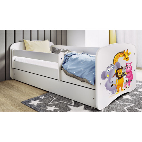 pokój dziecięcy z wykorzystaniem łóżka dziecięcego z szufladami zoo zwierzęta happy mix 2x