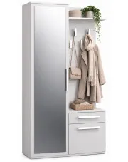 Biała garderoba z lustrem - Balex 2X w sklepie Edinos.pl