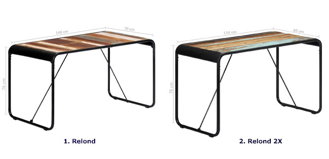 Produkt Stół z drewna odzyskanego Relond 2X – wielokolorowy  - zdjęcie numer 2