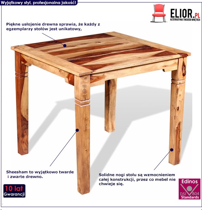 Produkt Stół z drewna sheesham Blus 2X – brązowy