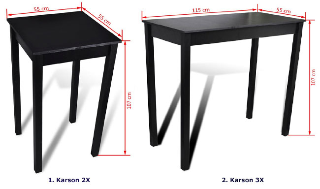 Produkt Nowoczesny, czarny stolik barowy – Karson 2X