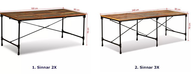 Produkt Stół z drewna odzyskanego Sinnar 3X – wielokolorowy - zdjęcie numer 2