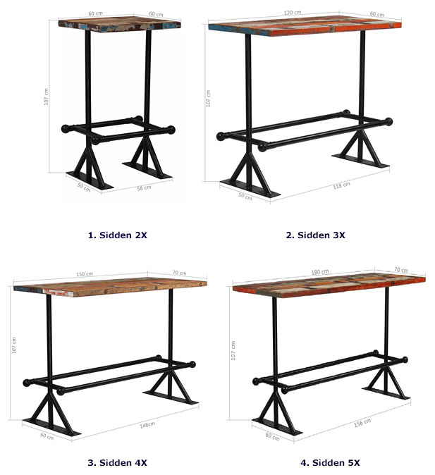 Produkt Kolorowy, drewniany stolik barowy – Sidden 5X