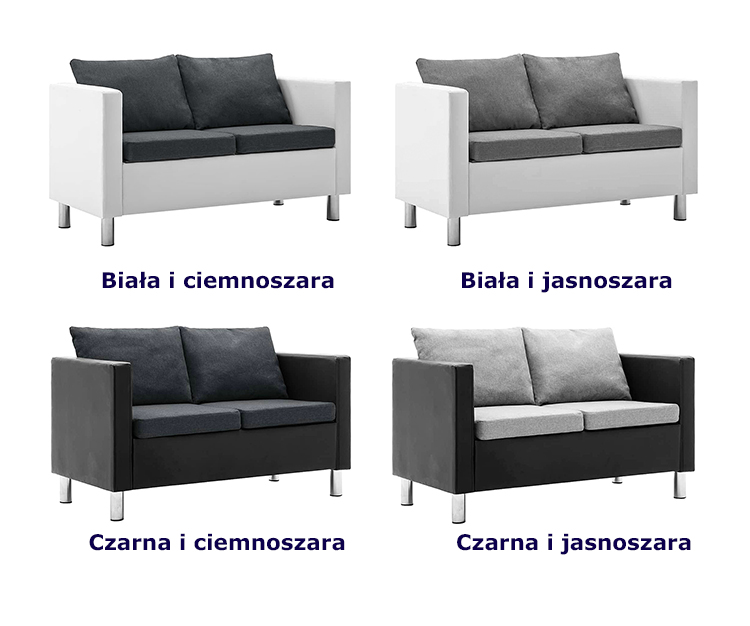 Produkt Atrakcyjna 2-osobowa sofa Karlo 2Q - biało-ciemnoszara - zdjęcie numer 3
