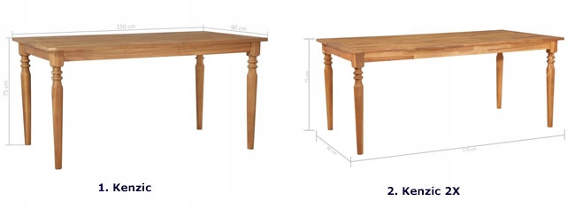Produkt Jadalniany stół akacja Kenzic 2X – brązowy - zdjęcie numer 2