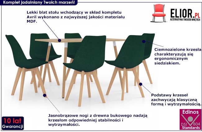 Produkt Ciemnozielony 7-częściowy zestaw mebli – Avril