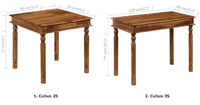 Produkt Kolonialny, brązowy stół – Cubus 3S