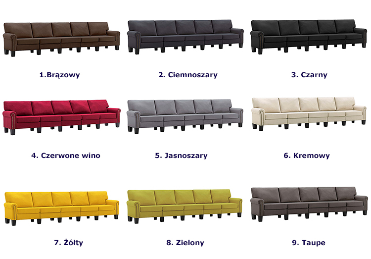 Produkt 5-osobowa sofa dekoracyjna czerwone wino - Alaia 5X