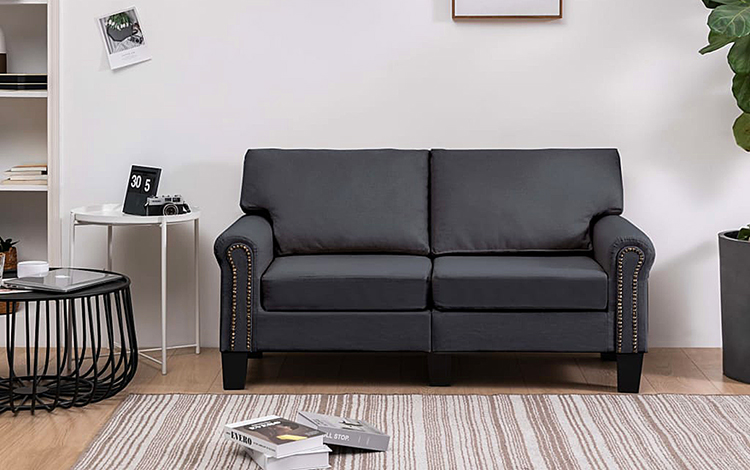 Dwuosobowa ciemnoszara sofa Alaia 2X 