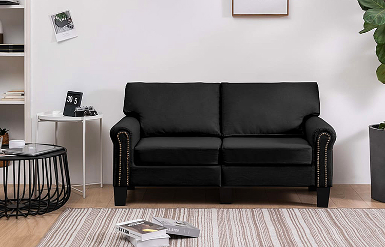 Luksusowa dwuosobowa sofa czarna Alaia 2X