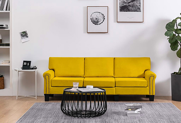 Trzyosobowa żółta sofa Alaia 3X