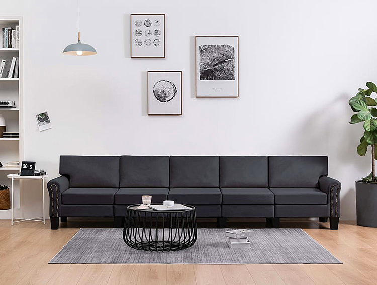 Ciemnoszara 5-osobowa sofa Alaia 5X 